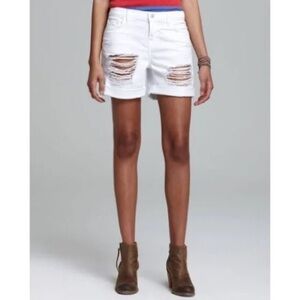 J Brand distressed denim Bermuda shorts